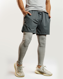 050. CORE 2-IN-1 SHORTS - CHARCOAL / GREY